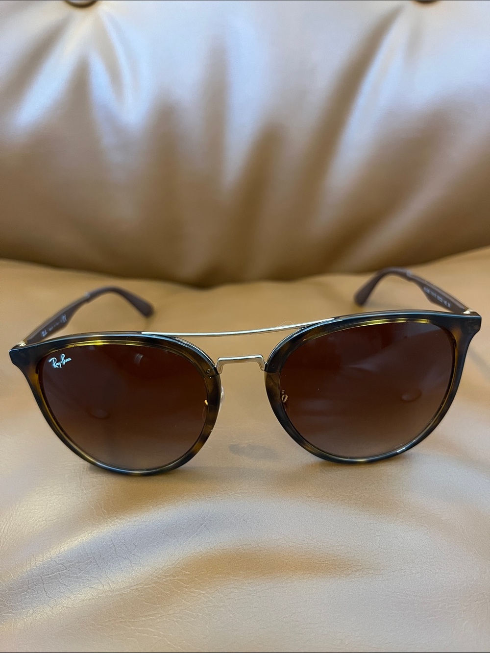 Ray-Ban Tortoiseshell Frame Sunglasses with Brown Lenses
